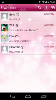 Handcent SMS Skin(Love) android App screenshot 7